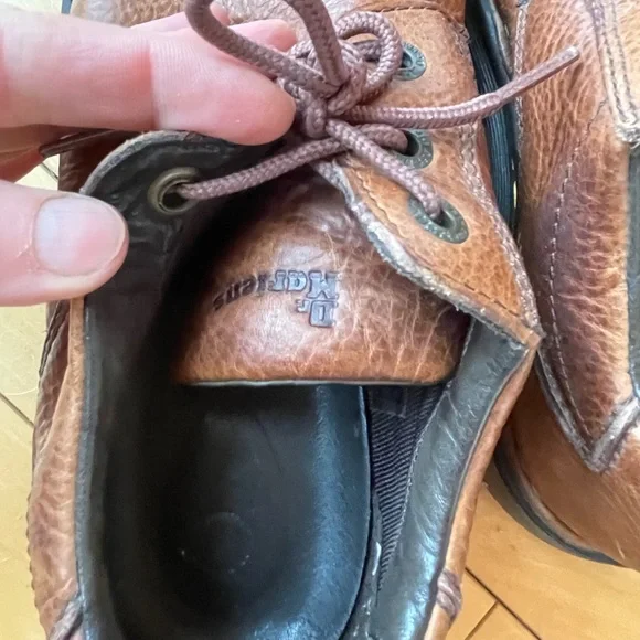 Women9 men8 Oxford Docs shoe lace tan vintage leather Dr. Martens yellow s… - Picture 8 of 10